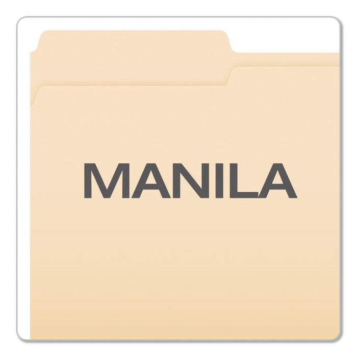 Reinforced Top File Folders, 1/3-Cut Tabs: Assorted Positions, Legal Size, Manila, 100/Box