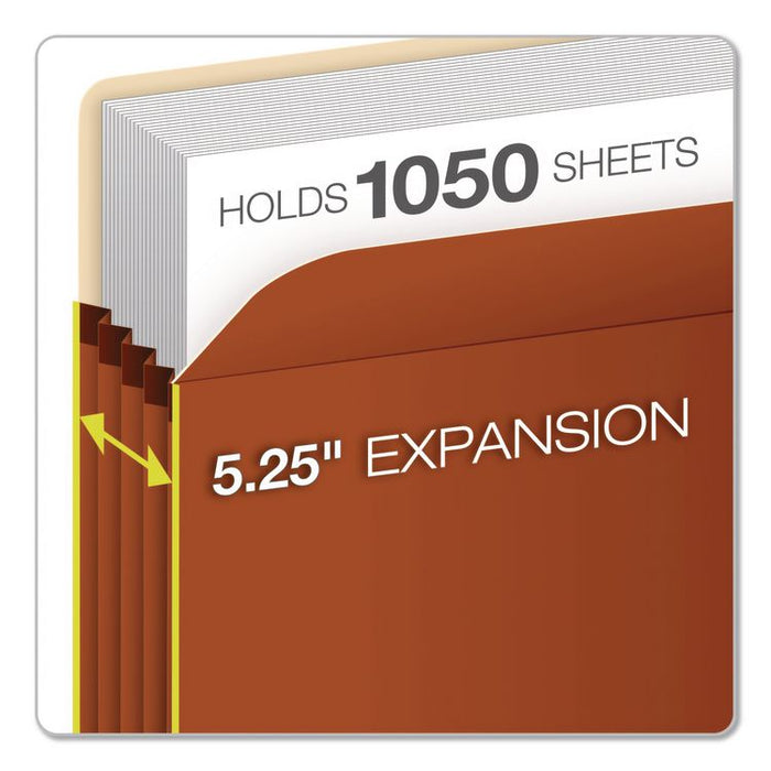 Expanding Pocket, 5.25" Expansion, Letter Size, Brown, 50/Carton