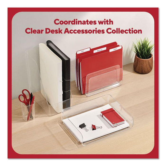 Clear Side Load Stackable Plastic Letter Tray, Letter Size, 9.72 x 12.63 x 3.01, 6/Pack