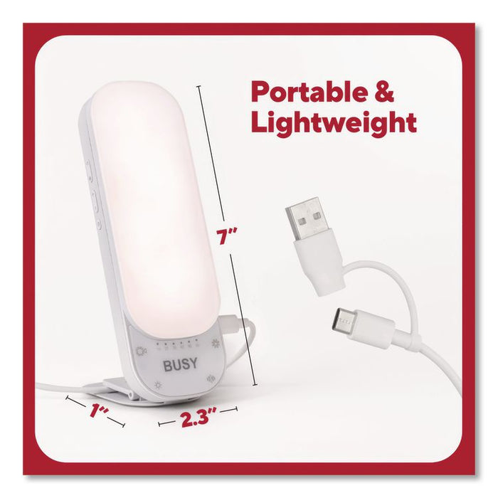 Brightwell 5-in-1 Productivity LED Desk Light, 7" High, White