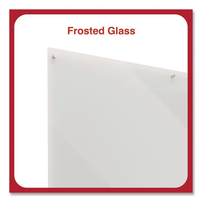 Tempered Glass Dry Erase Board, Frosted, 6 ft x 4 ft, White Surface
