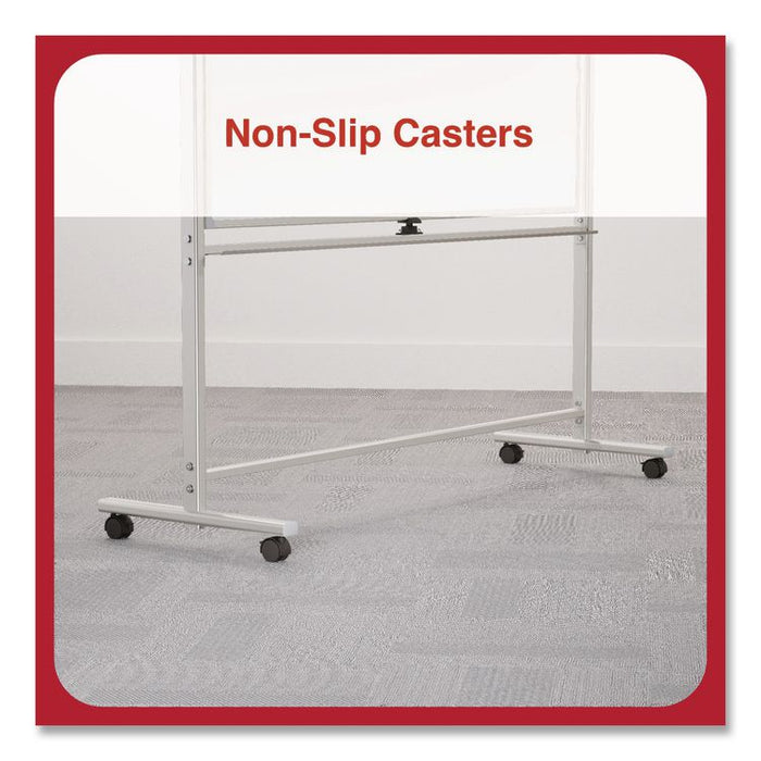 Magnetic Steel Mobile Dry Erase Board, 60 x 40, White Surface, Silver Aluminum Frame