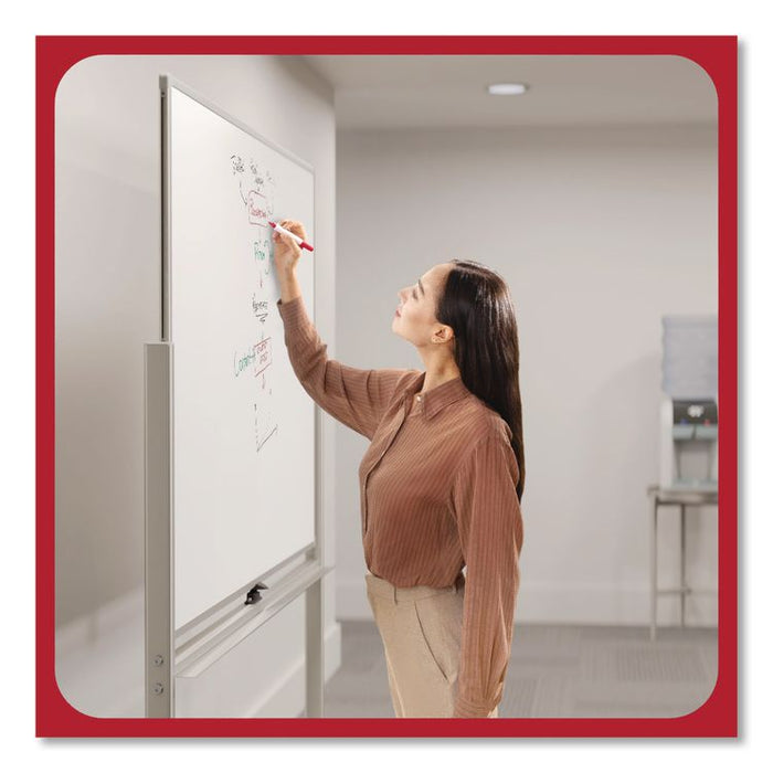 Magnetic Steel Mobile Dry Erase Board, 60 x 40, White Surface, Silver Aluminum Frame
