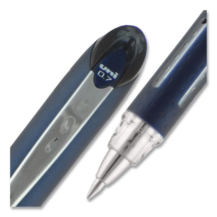 Jetstream Form-Fitting Comfort Grip Hybrid Gel Pen, Stick, Fine 0.7 mm, Black Ink, Black/Silver Barrel, Dozen