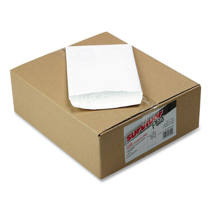 Bubble Mailer of DuPont Tyvek, #0, Air Cushion, Redi-Strip Adhesive Closure, 6.5 x 9.5, White, 25/Box