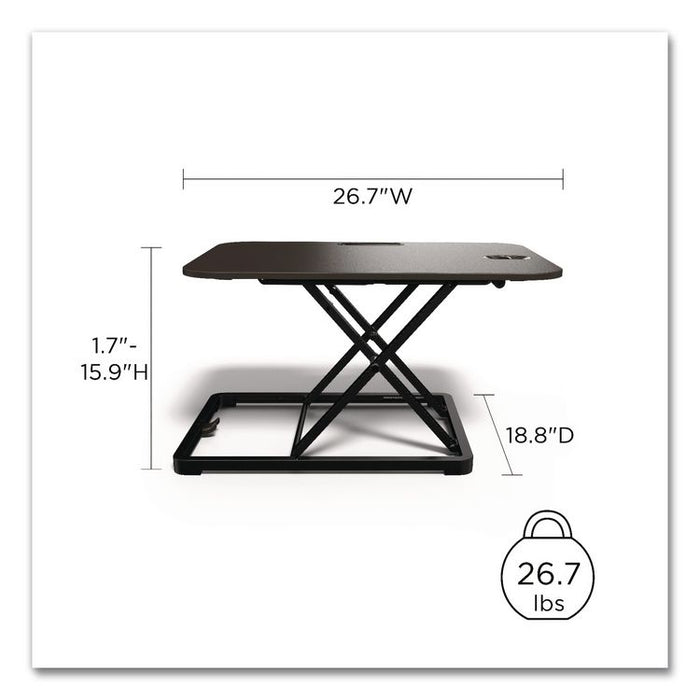 FlexFit Manual Adjustable Laptop Riser, 26.7 x 18.8 x 1.7 to 15.9, Black, Supports 26.7 lbs
