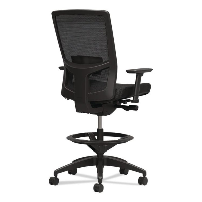 500 Series Mesh and Fabric Stool, Supports to 300 lb, 24.6 x 34.4 Seat Height, Black Seat, Black Back, Black Base