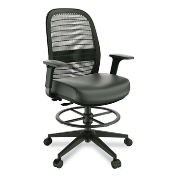 Health Bedford Drafting Stool, Supports Up to 275 lb, 26.5x 33.6 Seat Height, Black Seat, Black Back, Black Base