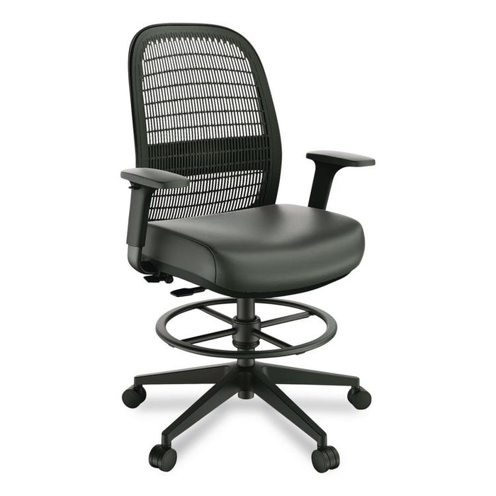 Health Bedford Drafting Stool, Supports Up to 275 lb, 26.5x 33.6 Seat Height, Black Seat, Black Back, Black Base