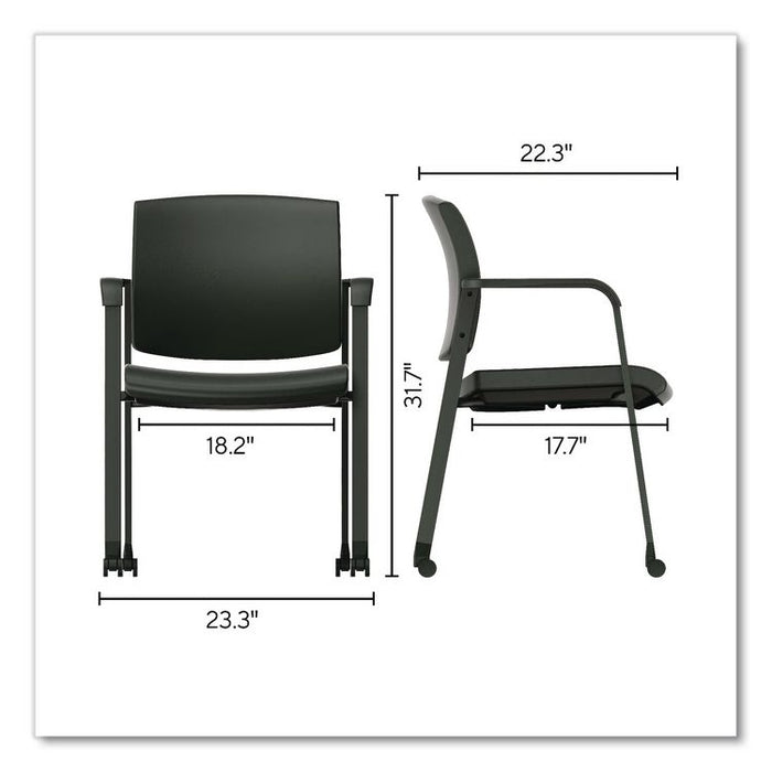 Health Esler Guest Chair, 23 x 21.9 x 32.7, Black Seat, Black Back, Black Base
