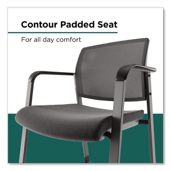 Esler Fabric Guest Chair, 23.3 x 22.3 x 31.7, Black Seat, Black Back, Black Base