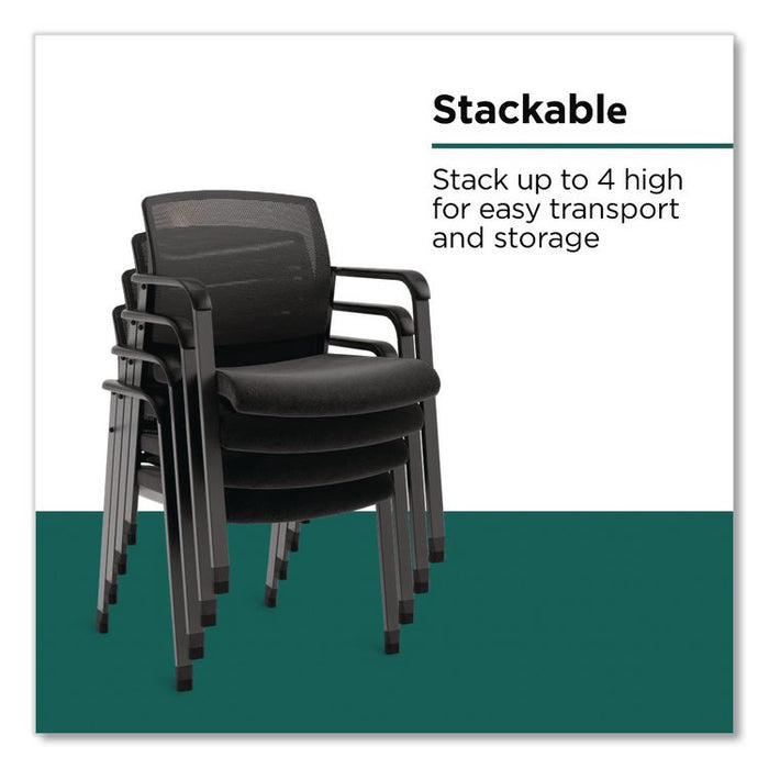 Esler Fabric Guest Chair, 23.3 x 22.3 x 31.7, Black Seat, Black Back, Black Base