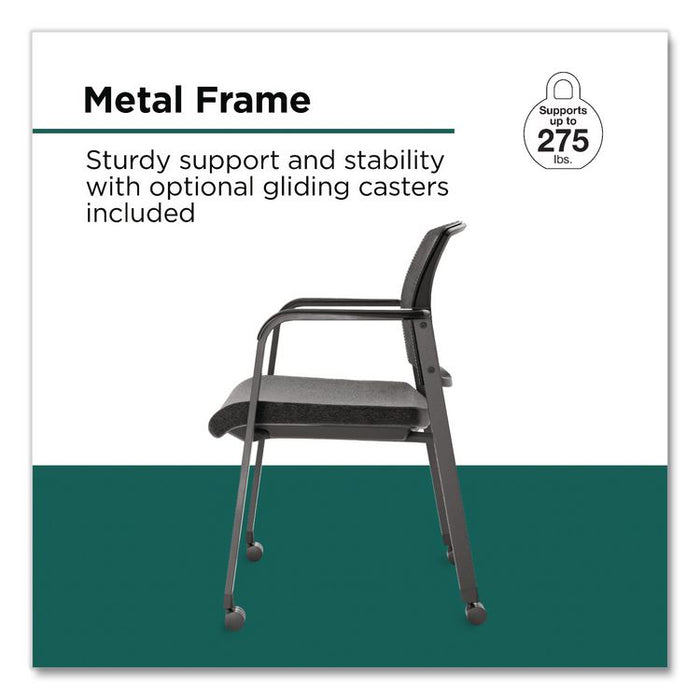 Esler Fabric Guest Chair, 23.3 x 22.3 x 31.7, Black Seat, Black Back, Black Base