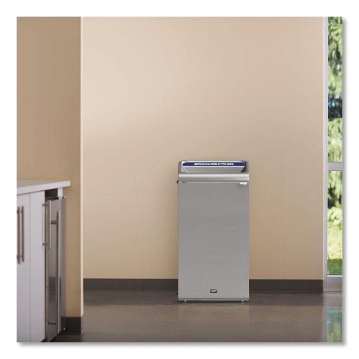 Configure Indoor Recycling Waste Receptacle, Organic Waste, 23 gal, Metal, Gray