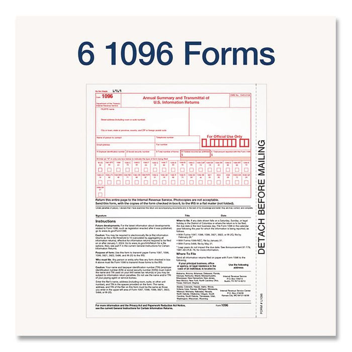 4-Part 1099-NEC Tax Forms with Tax Forms Helper, Fiscal Year: 2024, 8.5 x 3.5, 3 Forms/Sheet, 50 Forms Total