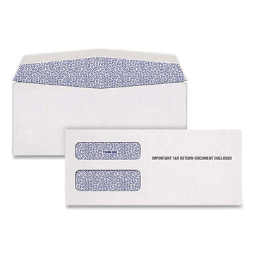 3-Up 1099-NEC Gummed Seal Double-Window Security Tint Envelopes, Commercial Flap, 8.75 x 3.75, White, 24/Pack