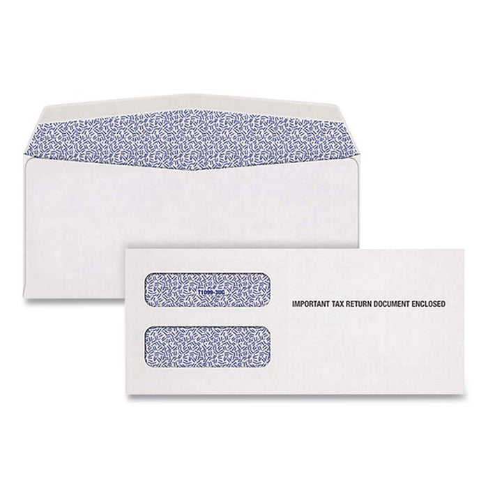 3-Up 1099-NEC Gummed Seal Double-Window Security Tint Envelopes, Commercial Flap, 8.75 x 3.75, White, 24/Pack
