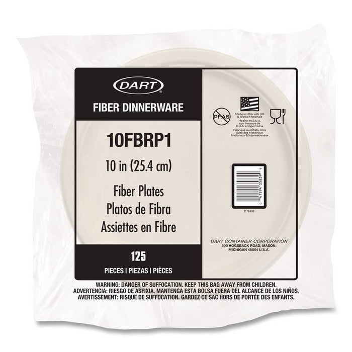 Compostable Molded Fiber Dinnerware, ProPlanet Seal, Plate, 10.2" dia, Natural, 500/Carton