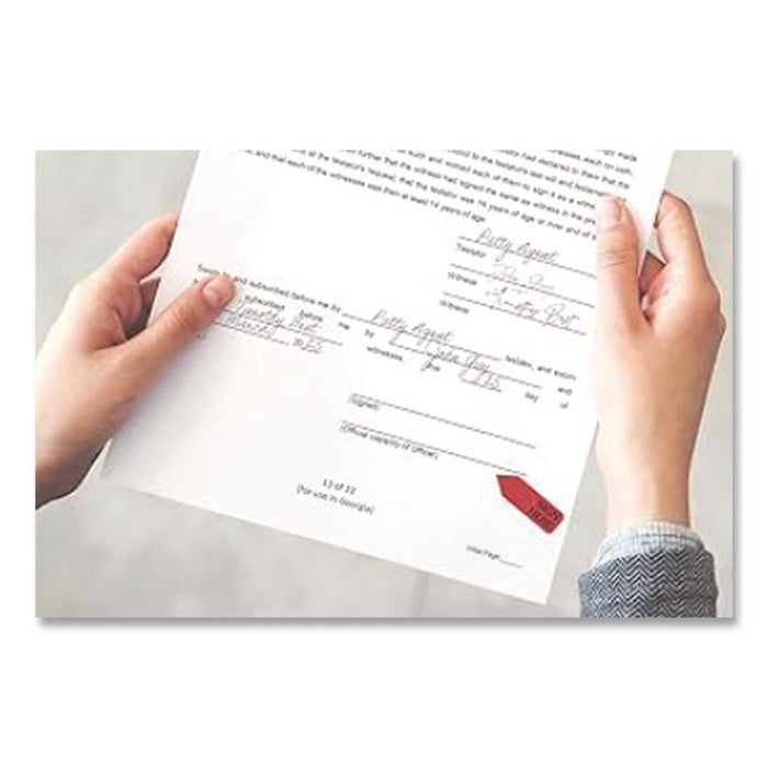 Arrow Message Page Flags in Dispenser, "Sign Here", Red, 120 Flags/Pack