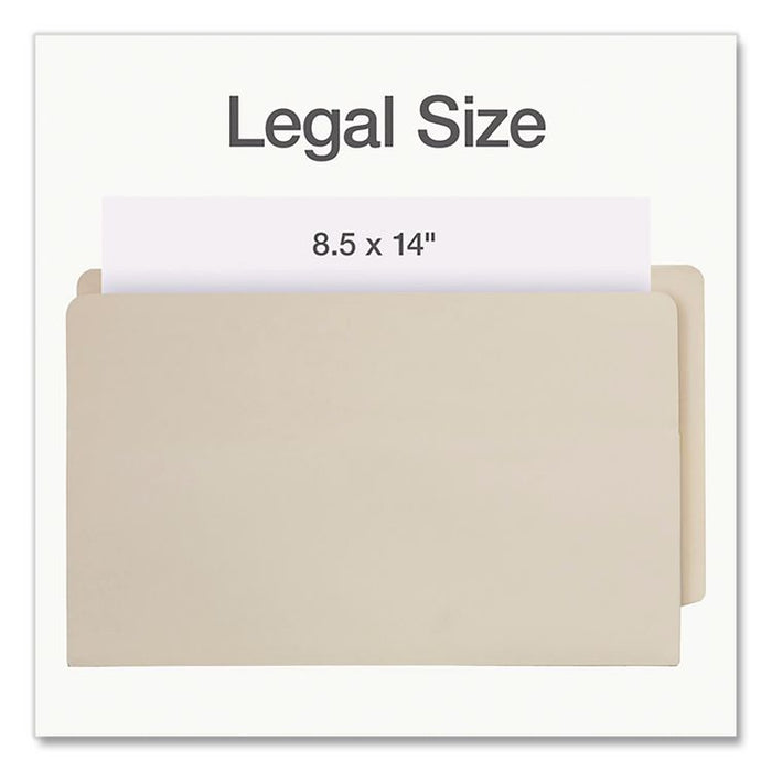 Manila Reinforced File Pocket, 1.75" Expansion, Legal Size, Manila, 25/Box