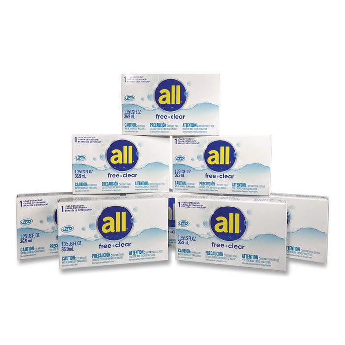 Free Clear HE Liquid Laundry Detergent, Unscented, 1.25 oz Vending Box, 100/Carton