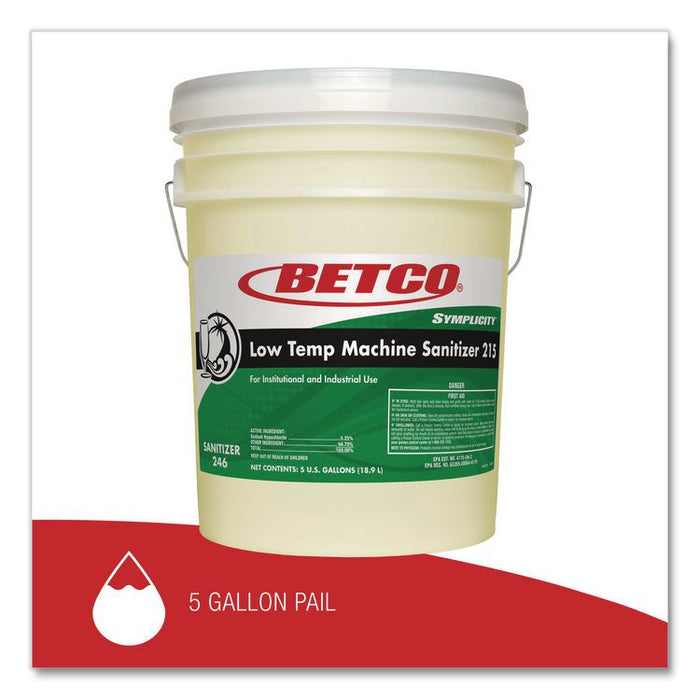 Symplicity Low Temp Machine Sanitizer, Chlorine Scent, 5 gal Pail