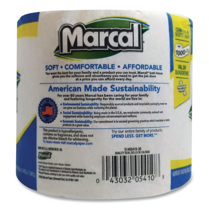 100% Recycled Bathroom Tissue, Septic Safe, 2 Ply, White, 500 Sheets/Roll, 96 Rolls/Carton