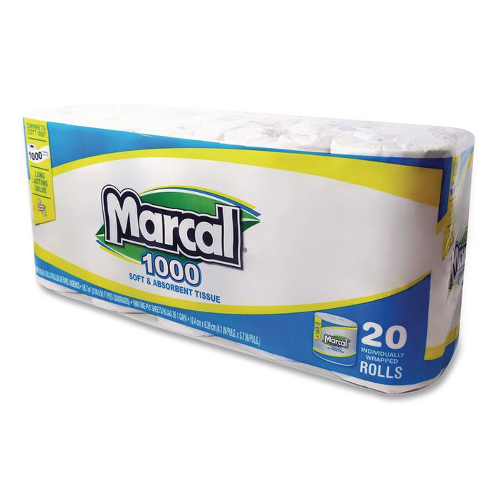 100% Recycled Bathroom Tissue, Septic Safe, 2 Ply, White, 500 Sheets/Roll, 96 Rolls/Carton
