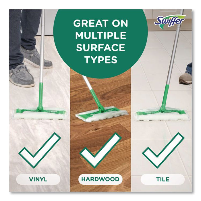 Sweep and Mop 2-in-1 Dry + Wet Floor Mopping and Sweeping Kit, 12.4 x 2.95 Mop Head, Silver Plastic Handle, 6/Carton