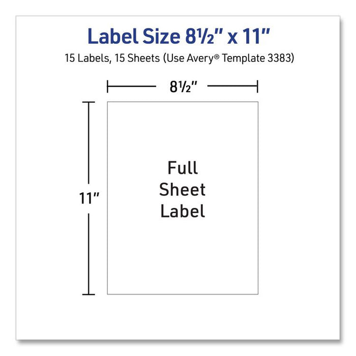 Multipurpose Sticker Project Paper, Inkjet, 8.5 x 11, 15 Sheets/Pack