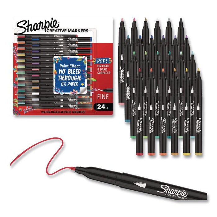 Creative Markers, Fine Tip Bullet Tip, Assorted, 24/Pack