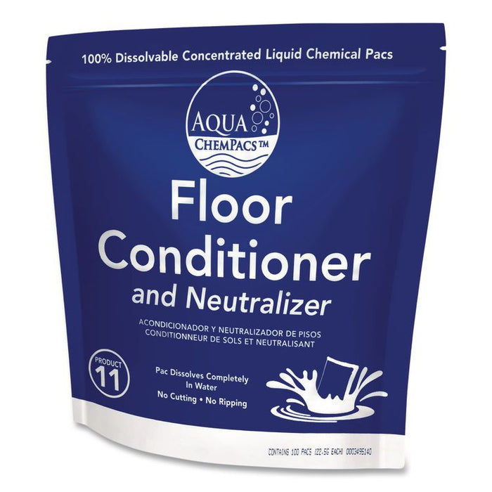 Aqua ChemPacs Floor Conditioner and Neutralizer, 100 ChemPacs/Carton