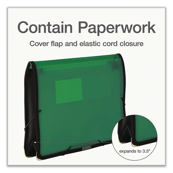Poly Wallets, 3.5'' Expansion, Letter Size, Green
