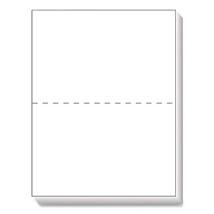 Blank Cut Sheets for 2-Up W-2 and 1099 Tax Forms, 84 Bright, Perforated at 5.5", 20 lb Bond Weight, 8.5 x 11, White, 500/Ream