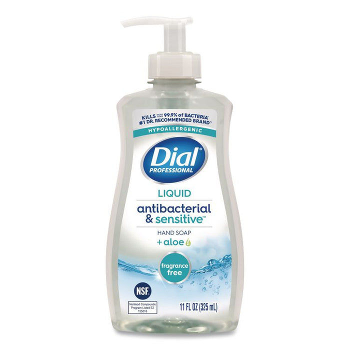 Antibacterial and Sensitive Fragrance-Free Liquid Hand Soap, Unscented, 11 oz Pump Bottle