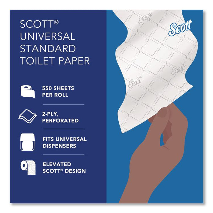 Essential Standard Roll Bathroom Tissue for Business, Septic Safe, 2-Ply, White, 550 Sheets/Roll