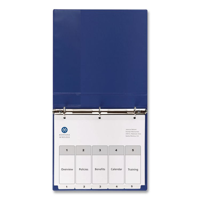 Customizable TOC Ready Index Black and White Dividers, 5-Tab, 1 to 5, 11 x 8.5, 1 Set