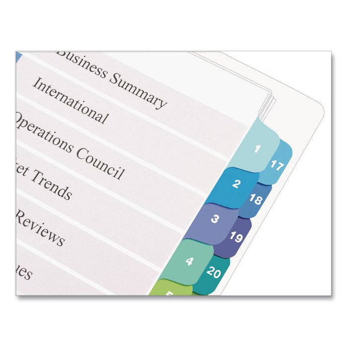Customizable TOC Ready Index Double Column Multicolor Tab Dividers, 16-Tab, 1 to 16, 11 x 8.5, White, 1 Set