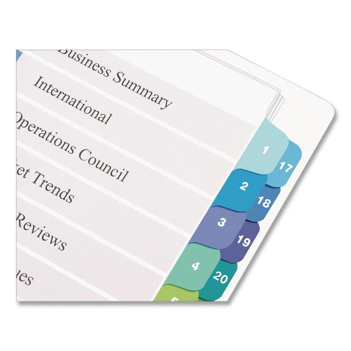 Customizable TOC Ready Index Double Column Multicolor Tab Dividers, 24-Tab, 1 to 24, 11 x 8.5, White, 1 Set