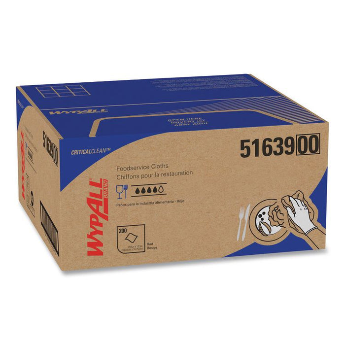 Foodservice Cloths, 12.5 x 23.5, Red, 200/Carton