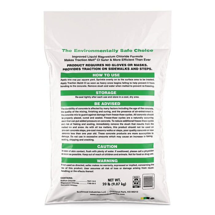 Traction Melt CI Ice and Snow Melter, 20 lbs Bag, 120/Pallet
