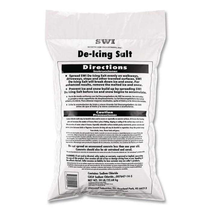 Rock Salt De-Icing Salt, 50 lbs Bag, 50/Pallet
