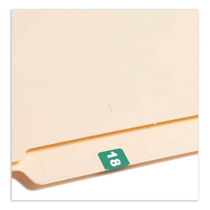 Yearly End Tab File Folder Labels, 18, 0.75 x 1.5, Teal, 500/Roll