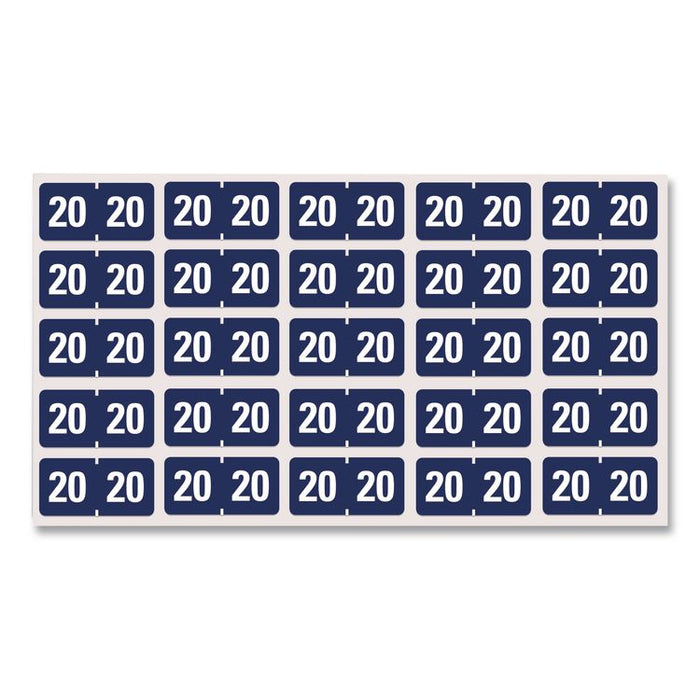 Yearly End Tab File Folder Labels, 20, 0.75 x 1.5, Dark Blue, 500/Roll