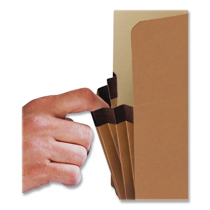 Redrope Drop Front File Pockets with 2/5-Cut Guide Height Tabs, 1.75" Expansion, Letter Size, Redrope, 25/Box
