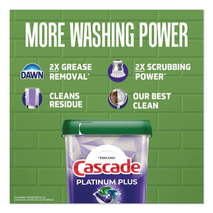 Platinum Plus ActionPacs Dishwasher Detergent Pods, Fresh Scent, 28.4 oz Tub, 47/Pack