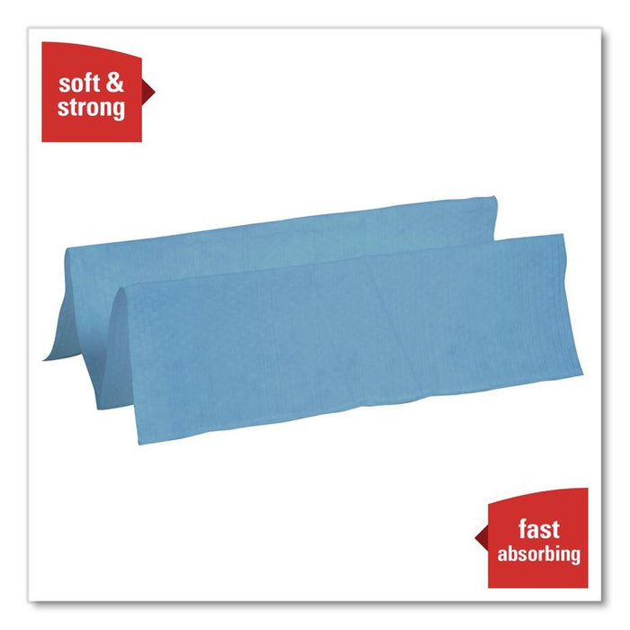 L10 Windshield Towels, Banded, 2-Ply, 9.38 x 10.25, Light Blue, 140/Pack, 16 Packs/Carton