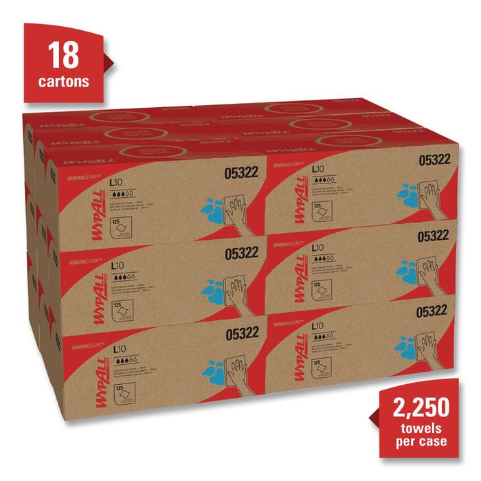 L10 Towels POP-UP Box, 1-Ply, 12 x 10.25, White, 125/Box, 18 Boxes/Carton