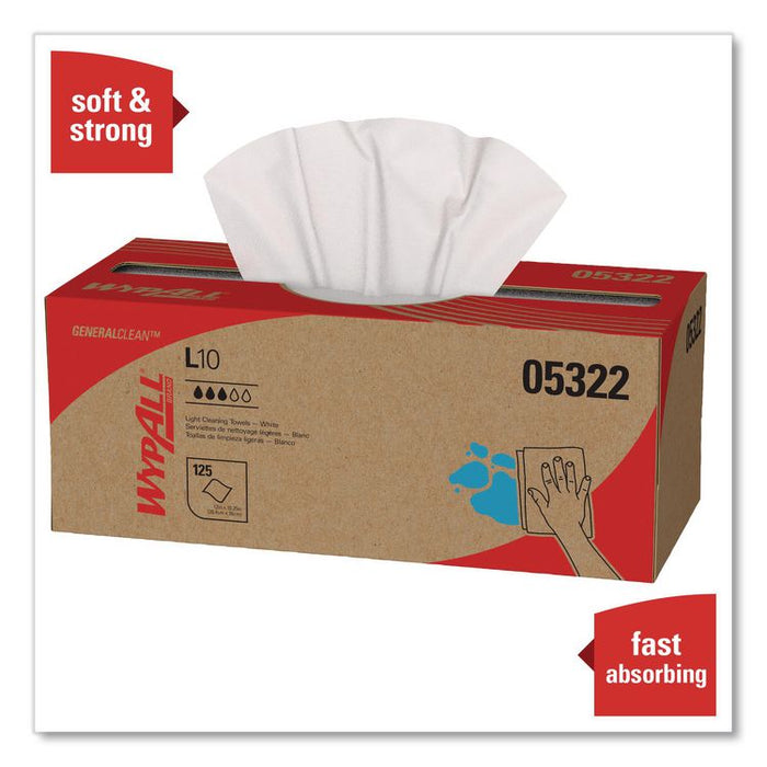 L10 Towels POP-UP Box, 1-Ply, 12 x 10.25, White, 125/Box, 18 Boxes/Carton