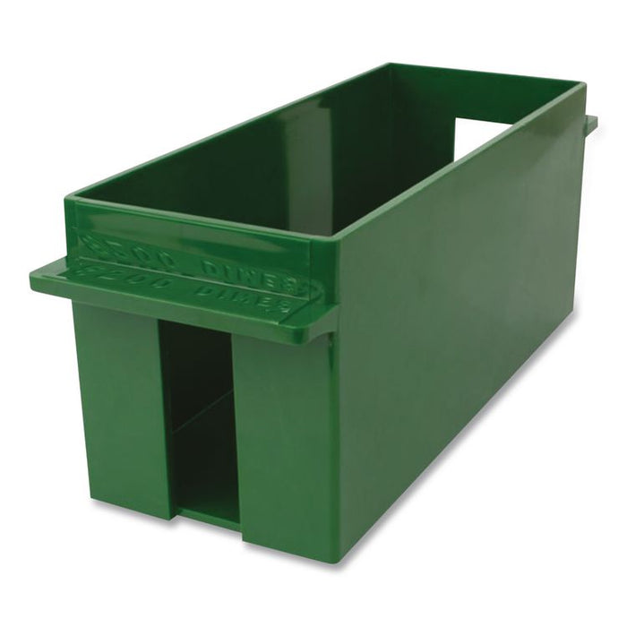 Extra-Capacity Coin Tray, Accommodates $200 in Dimes, 10.5" x 4.75" x 5", Green